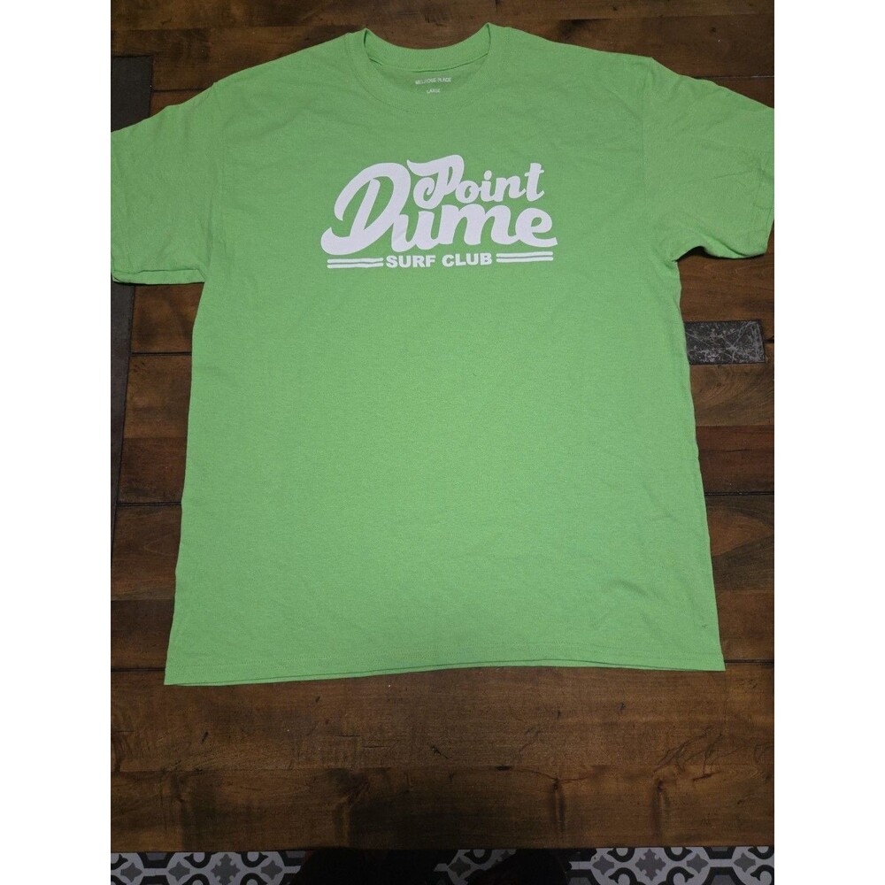 Melrose Place Point Dume Surf Club Graphic Tee Shirt Neon Green Mens Large L